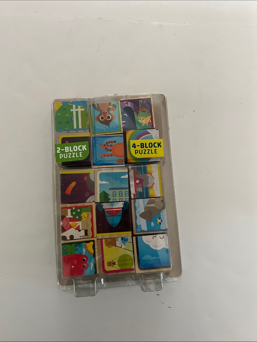Kids 6-Piece Block Puzzle Set - Bright Multicolor chuckle & roar